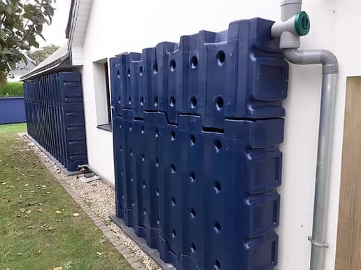Récupérateur d'eau de pluie Murdeau coloris bleu saphir pour usages domestiques
